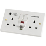 Theben / Timeguard 30A, BS Fixing, Passive RCD Socket, Plastic, Surface Mount , Switched, 230V ac, White