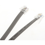 RS PRO Female MMJ to Male MMJ Telephone Extension Cable, Grey Sheath, 3m