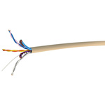 RS PRO 8 Core 24 AWG Telephone Cable, 1/0.51 mm, White Sheath, 100m