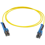Huber+Suhner LC to LC Duplex Single Mode G657A2 Fibre Optic Cable, 2.1mm, Yellow, 10m