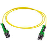 Huber+Suhner LC to LC Duplex Single Mode G657A2 Fibre Optic Cable, 2.1mm, Yellow, 1m