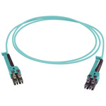 Huber+Suhner LC to LC Duplex Multi Mode OM3 Fibre Optic Cable, 2.1mm, Aqua, 30m