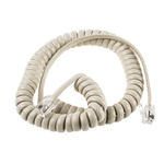 RS PRO Male RJ9 to Male RJ9 Telephone Extension Cable, Cream Sheath