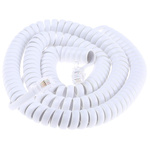 RS PRO Male RJ9 to Male RJ9 Telephone Extension Cable, White Sheath, 5m