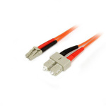 Startech LC to SC Duplex Multi Mode OM2 Fibre Optic Cable, 50/125μm, Orange, 2m
