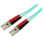 Startech LC to LC Duplex Multi Mode OM4 Fibre Optic Cable, 50/125μm, Aqua, 2m