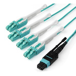 Startech MPO to LC Multi Mode OM3 Fibre Optic Cable, 50/125μm, Aqua, 1m