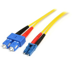 StarTech.com LC to SC Duplex Single Mode OS1 Fibre Optic Cable, 9/125μm, Yellow, 10m