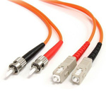 Startech SC to ST Duplex Multi Mode OM1 Fibre Optic Cable, 62.5/125μm, Orange, 2m