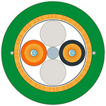 Siemens Multi Mode OM2 Fibre Optic Cable, 50/125μm, Green, 20m