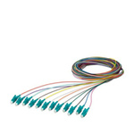 Phoenix Contact LC x 12 to Unterminated Multi Mode Fibre Optic Cable, 50/125μm, 2.5m