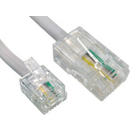 RS PRO Male RJ11 to Male RJ45 Telephone Cable, White Sheath