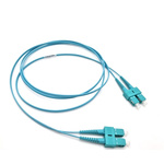 Molex Premise Networks SC Duplex OM3 Multi Mode OM3 Fibre Optic Cable, 2mm, Light Blue, 2m
