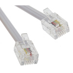 RS PRO Female RJ11 to Male RJ11 Telephone Extension Cable, White Sheath, 3m