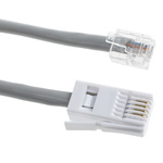RS PRO Female RJ11 to Male BT Telephone Extension Cable, Grey Sheath, 5m