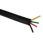 RS PRO 4 Core 28 AWG Telephone Cable, 7/0.127 mm, Black Sheath, 100m