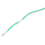 Decelect Forgos 2 Core Telephone Cable, 1/0.5 mm, Green/White Sheath, 100m