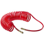 RS PRO 6m Red Coil Tubing with Connector, PUR, BSPT 3/8