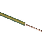 RS PRO Green/Yellow 1 mm² Hook Up Wire, 17 AWG, 1/1.13 mm, 100m, PVC Insulation