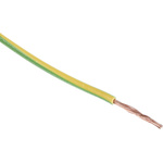 RS PRO Green/Yellow 2.5 mm² Hook Up Wire, 13 AWG, 7/0.67 mm, 100m, PVC Insulation