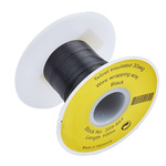RS PRO Black 0.05 mm² Hook Up Wire, 30 AWG, 1/0.25 mm, 100m, Tefzel Insulation