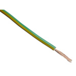 RS PRO Green/Yellow 1 mm² Hook Up Wire, 17 AWG, 32/0.2 mm, 100m, PVC Insulation
