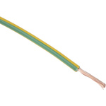 RS PRO Green/Yellow 1.5 mm² Hook Up Wire, 16 AWG, 30/0.25 mm, 100m, PVC Insulation