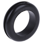 RS PRO Black PVC 20mm Round Cable Grommet for Maximum of 16mm Cable Dia.