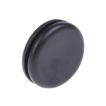 RS PRO Black PVC 20mm Round Blind Grommet for Maximum of 16mm Cable Dia.