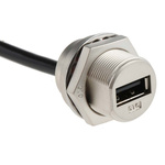 RS PRO Male USB A to Female USB A USB Extension Cable, 225.5mm