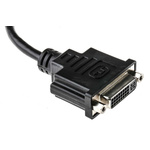 RS PRO 150mm Male DisplayPort to Female DVI-D Black KVM Mixed Cable Assembly