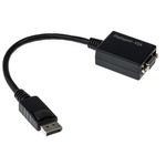 RS PRO 150mm Male DisplayPort to Female VGA Black KVM Mixed Cable Assembly