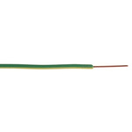RS PRO Green/Yellow Hook Up Wire, 1/0.8 mm, 100m, PVC Insulation