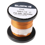 Block Single Core 1.12mm diameter Copper Wire, 9m Long
