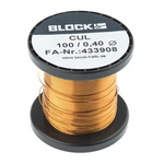Block Single Core 0.4mm diameter Copper Wire, 69m Long
