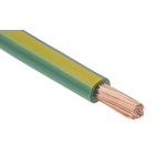 RS PRO Green/Yellow 6 mm² Hook Up Wire, 9 AWG, 80/0.3mm, 25m, PVC Insulation