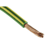 RS PRO Green/Yellow 10 mm² Hook Up Wire, 8 AWG, 72/0.4 mm, 100m, PVC Insulation