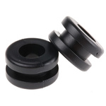 RS PRO Black PVC 11mm Round Cable Grommet for Maximum of 7.8mm Cable Dia.