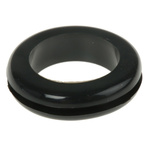 RS PRO Black PVC 20mm Round Cable Grommet for Maximum of 15.5mm Cable Dia.