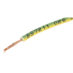 RS PRO Green/Yellow 0.75 mm² Hook Up Wire, 18 AWG, 24/0.2 mm, 100m, Zero Halogen Insulation