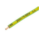 RS PRO Green/Yellow 1 mm² Hook Up Wire, 17 AWG, 32/0.2 mm, 100m, Zero Halogen Insulation