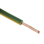 RS PRO Green/Yellow 1.5 mm² Hook Up Wire, 15 AWG, 30/0.25 mm, 25m, PVC Insulation