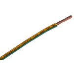 RS PRO Green/Yellow 6 mm² Hook Up Wire, 75/0.3 mm, 100m, PVC Insulation
