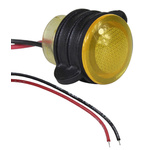 CNX714C401FVW | VCC Yellow Panel Mount Indicator, 5 → 28V dc, 14mm Mounting Hole Size, Lead Wires Termination, IP67