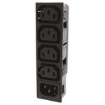 4756.2800 | Schurter C13 x 4, C14 x 1 Panel Mount IEC Connector Socket, Plug, 10A, 250 V