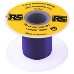 RS PRO Purple 0.05 mm² Hook Up Wire, 30 AWG, 1/0.25 mm, 100m, Tefzel Insulation