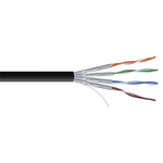 RS PRO Black Cat7a Cable, PVC, 100m Length