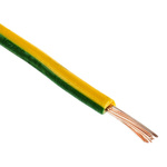 RS PRO Green/Yellow 1.5 mm² Hook Up Wire, 30/0.25 mm Nominal, 100m