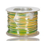 RS PRO Green/Yellow 1.5 mm² Hook Up Wire, 16 AWG, 27/0.25 mm, 100m, PVC Insulation