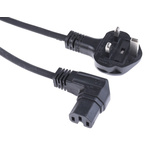 RS PRO 2m Power Cable, C15, IEC to UK Plug, 10 A
